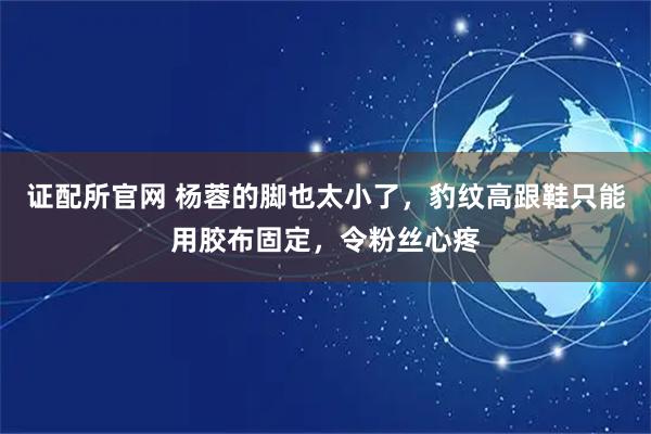 证配所官网 杨蓉的脚也太小了，豹纹高跟鞋只能用胶布固定，令粉丝心疼